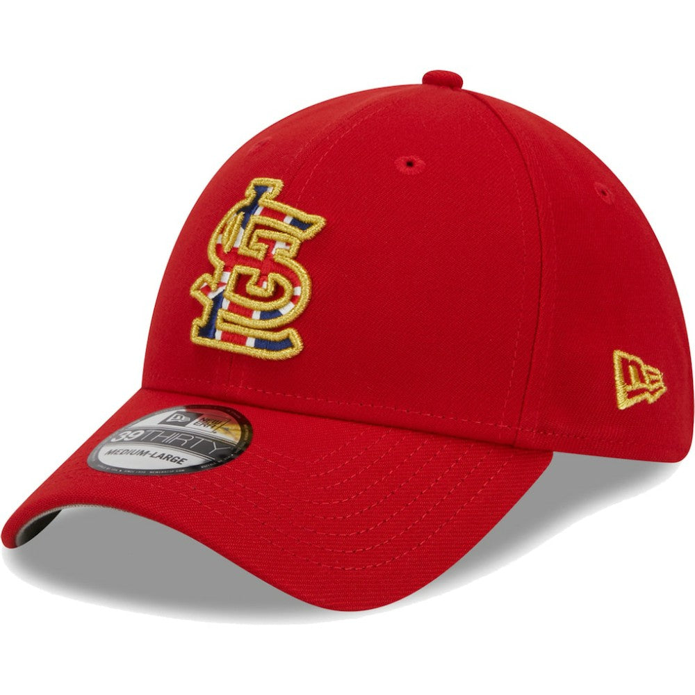St. Louis Cardinals New Era 2023 MLB World Tour: London Series Flag Fill 39THIRTY Flex Hat - Red Hats