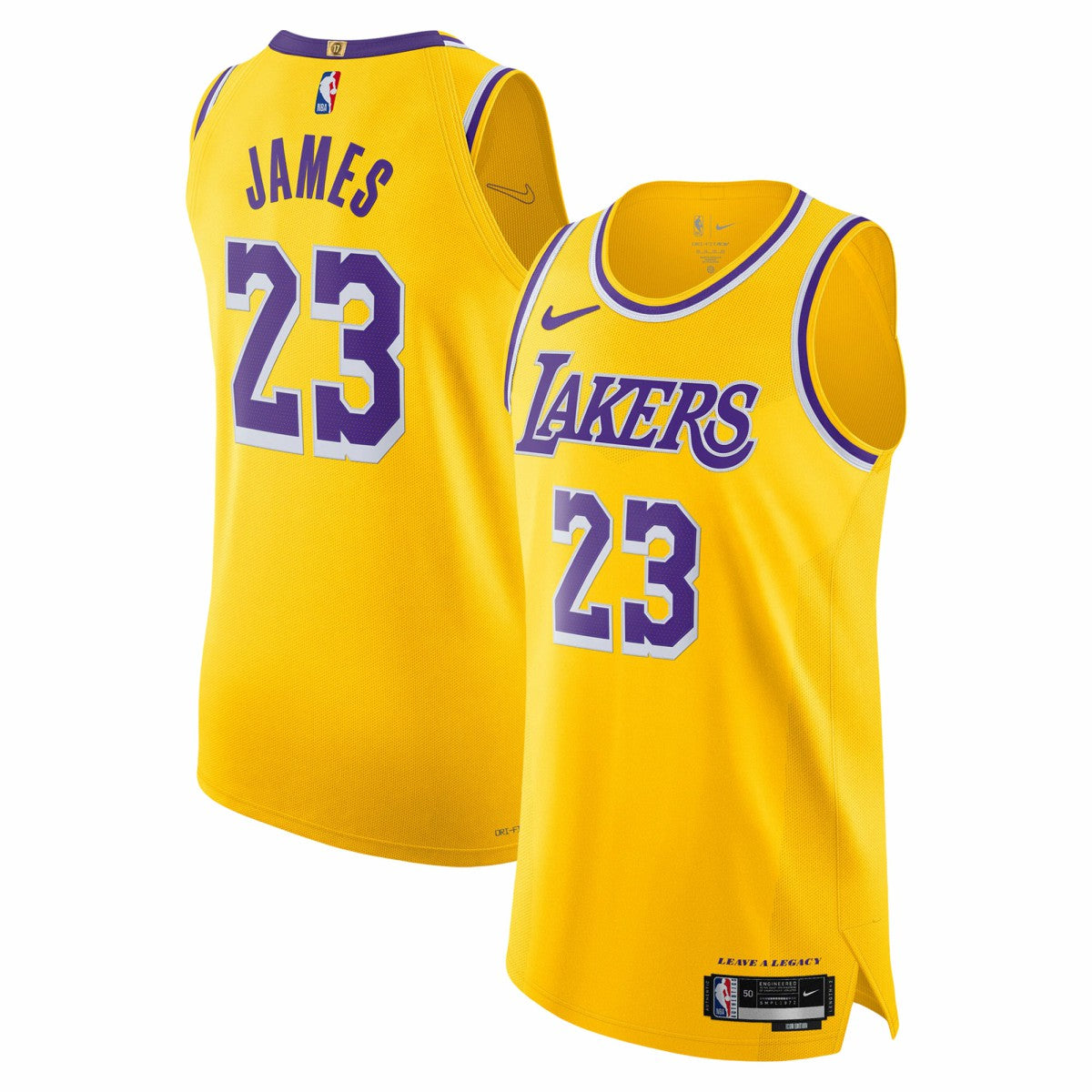 LeBron James Los Angeles Lakers Authentic Jersey Icon Edition Gold