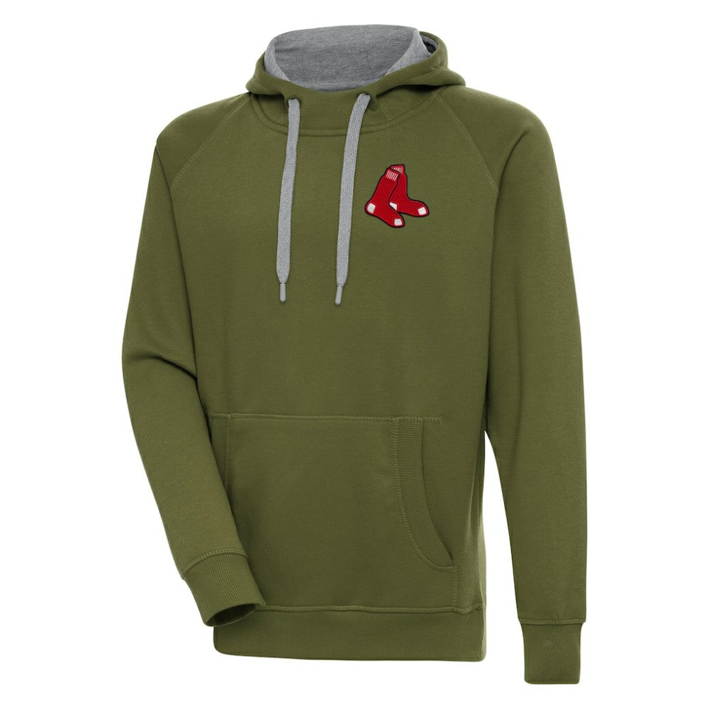 Boston Red Sox Antigua Victory Pullover Hoodie - Olive Hoodies