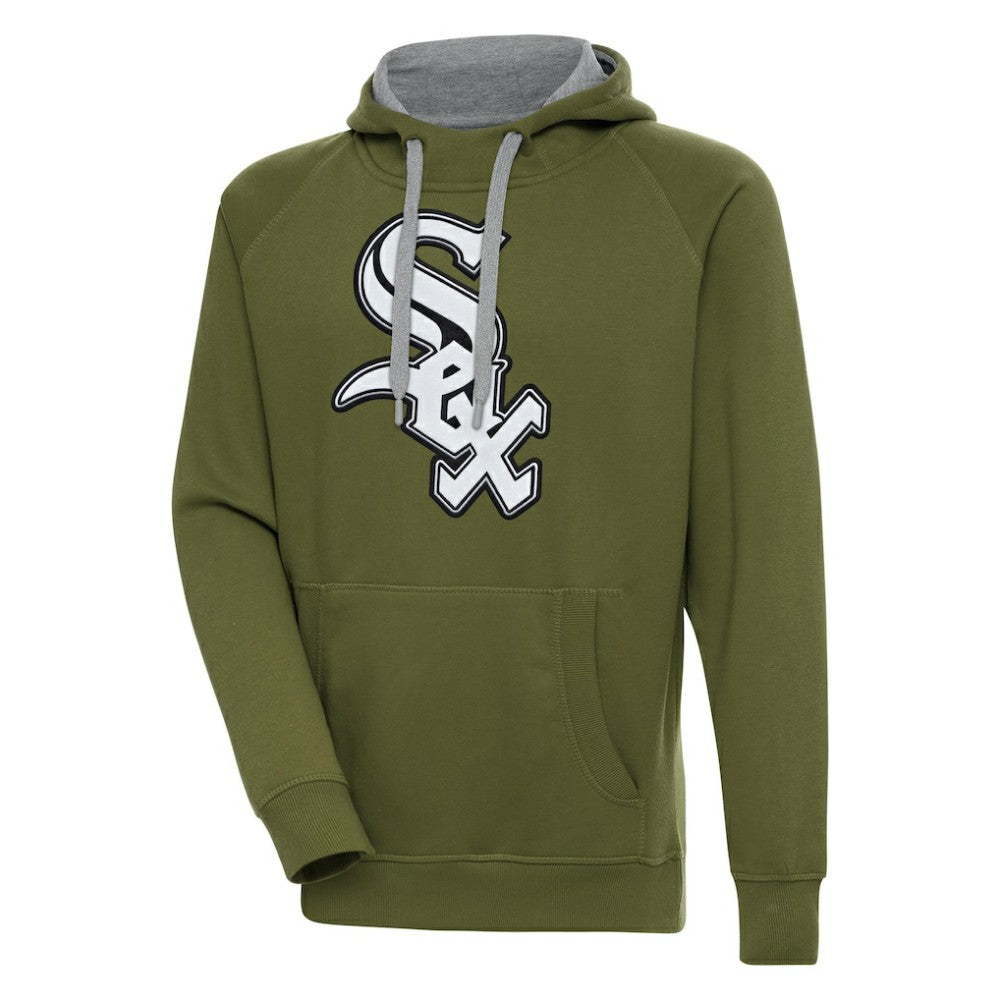 Chicago White Sox Antigua Victory Pullover Hoodie - Olive Hoodies