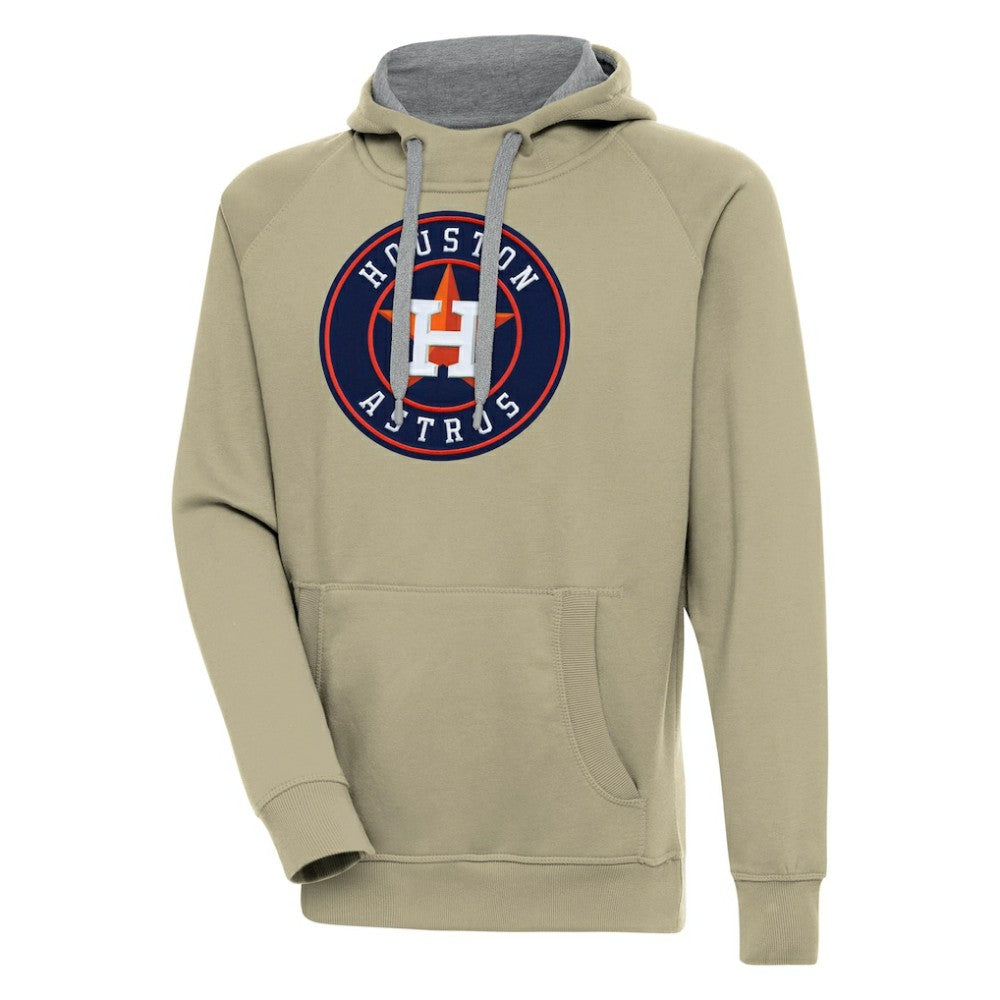 Houston Astros Antigua Victory Pullover Hoodie - Khaki Hoodies