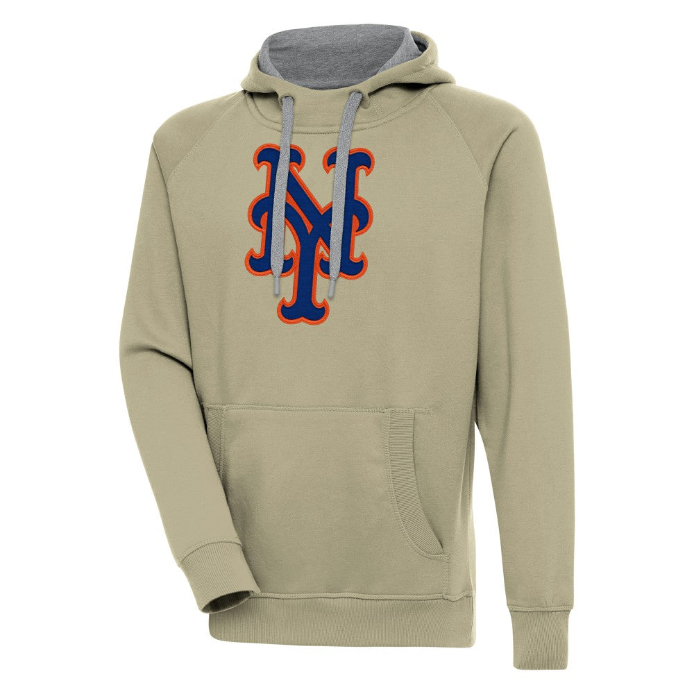 New York Mets Antigua Victory Pullover Hoodie - Khaki Hoodies