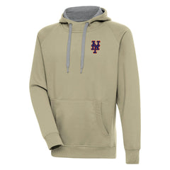 New York Mets Antigua Victory Pullover Hoodie - Khaki Hoodies