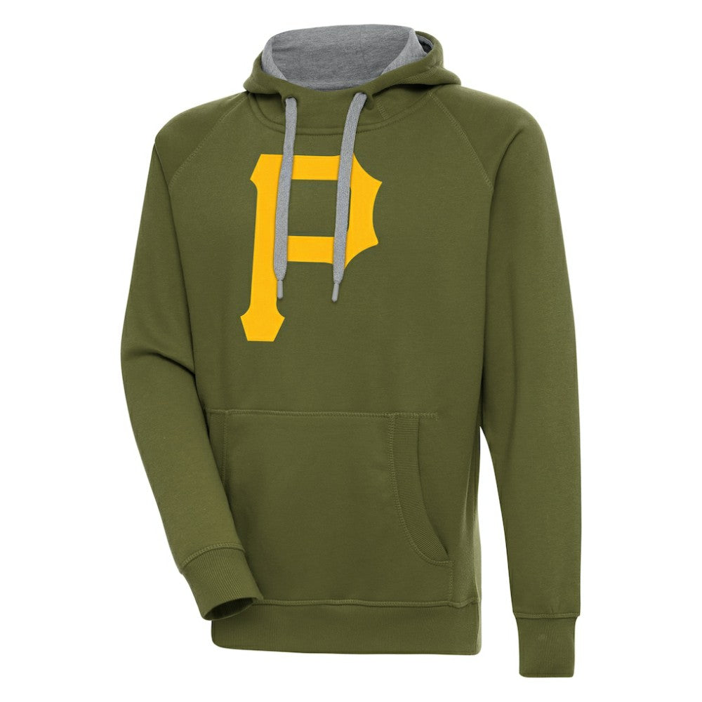 Pittsburgh Pirates Antigua Victory Pullover Hoodie - Olive Hoodies