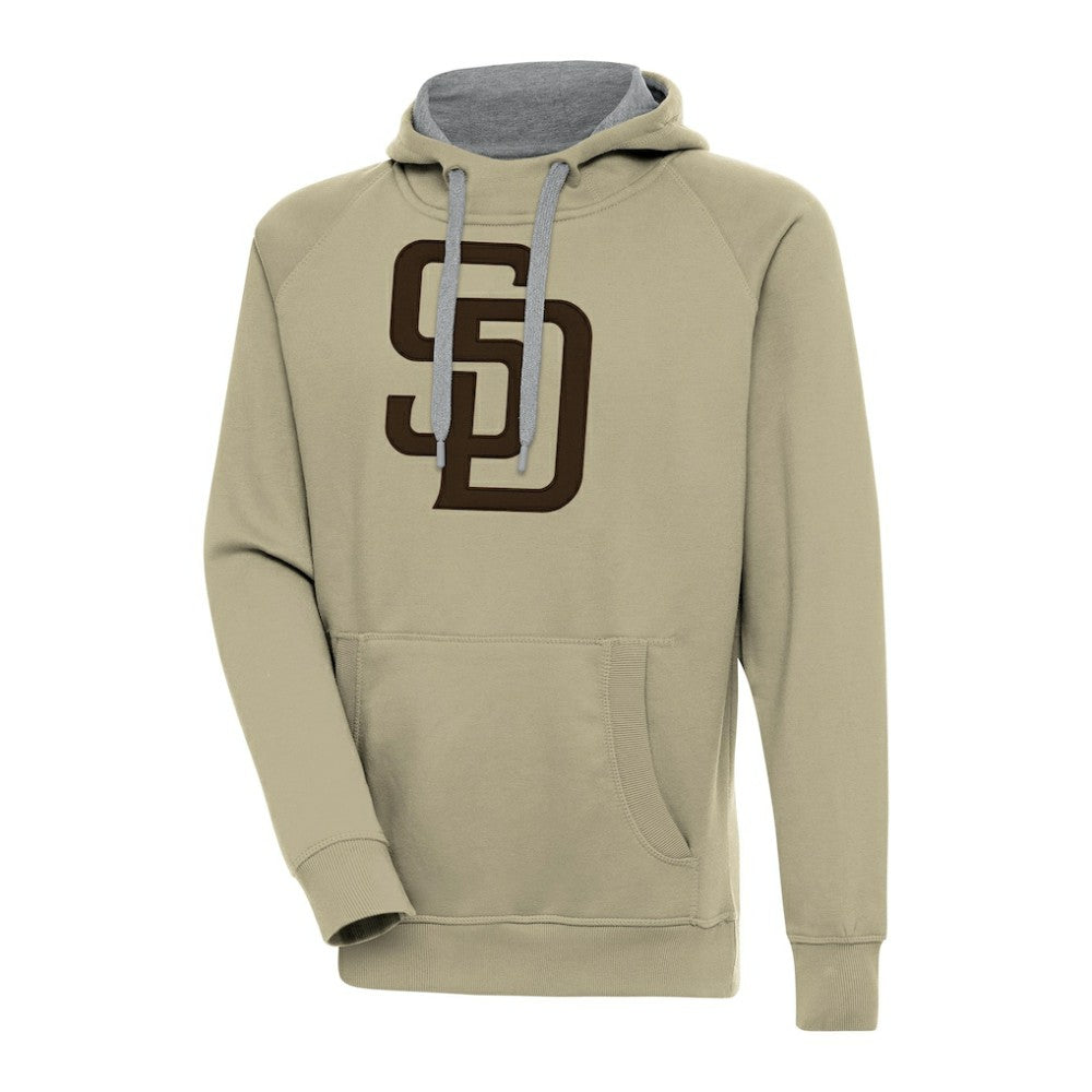 San Diego Padres Antigua Victory Pullover Hoodie - Khaki Hoodies