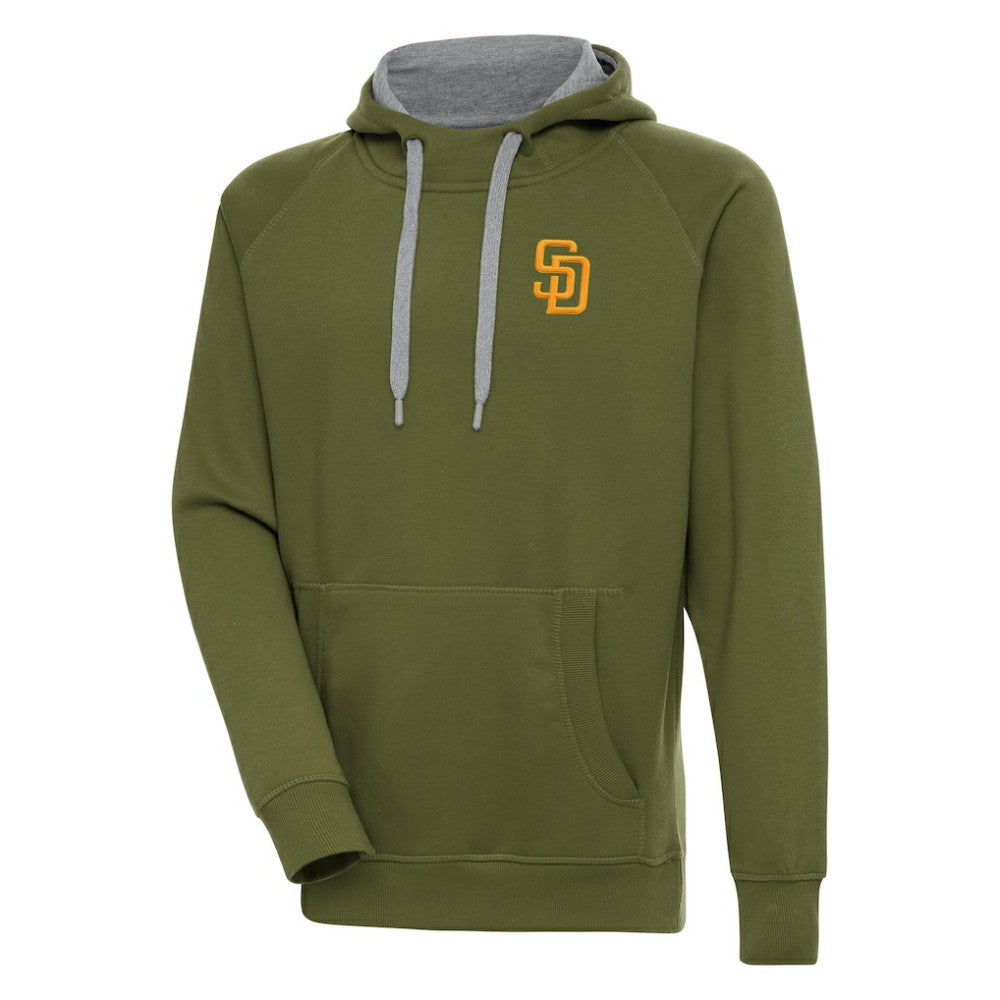 San Diego Padres Antigua Victory Pullover Hoodie - Olive Hoodies
