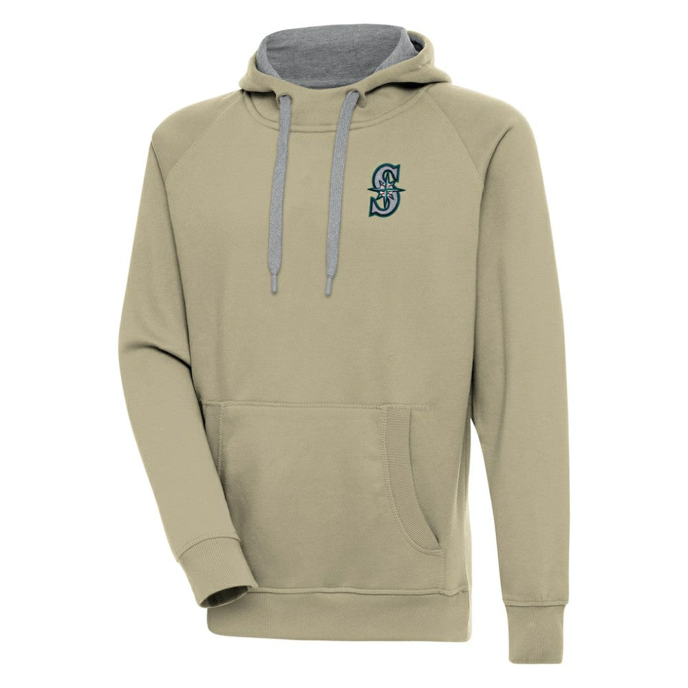 Seattle Mariners Antigua Victory Pullover Hoodie - Khaki Hoodies