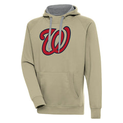 Washington Nationals Antigua Victory Pullover Hoodie - Khaki Hoodies