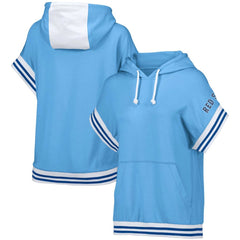 Boston Red Sox Lusso Women's Mabel Tri-Blend Short Sleeve Pullover Hoodie - Light Blue Hoodies
