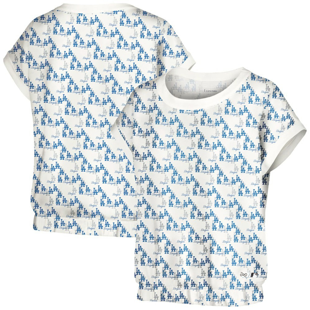 Los Angeles Dodgers Lusso Women's Madge Dolman Tri-Blend T-Shirt - White T-shirts