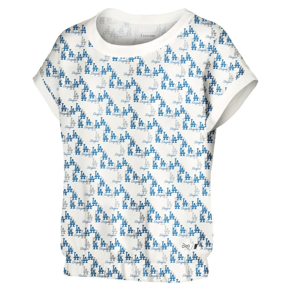 Los Angeles Dodgers Lusso Women's Madge Dolman Tri-Blend T-Shirt - White T-shirts