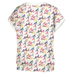 Atlanta Braves Lusso Women's Madge Dolman Tri-Blend T-Shirt - White T-shirts