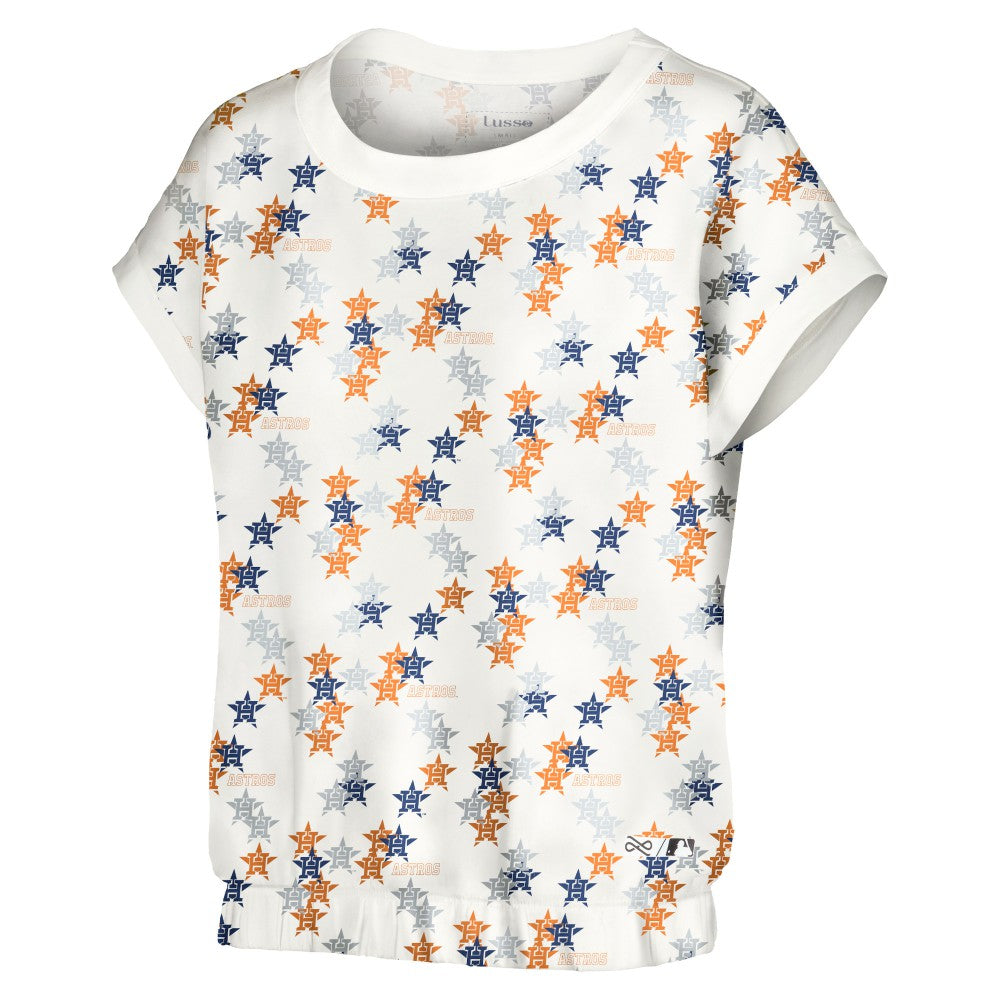 Houston Astros Lusso Women's Madge Dolman Tri-Blend T-Shirt - White T-shirts