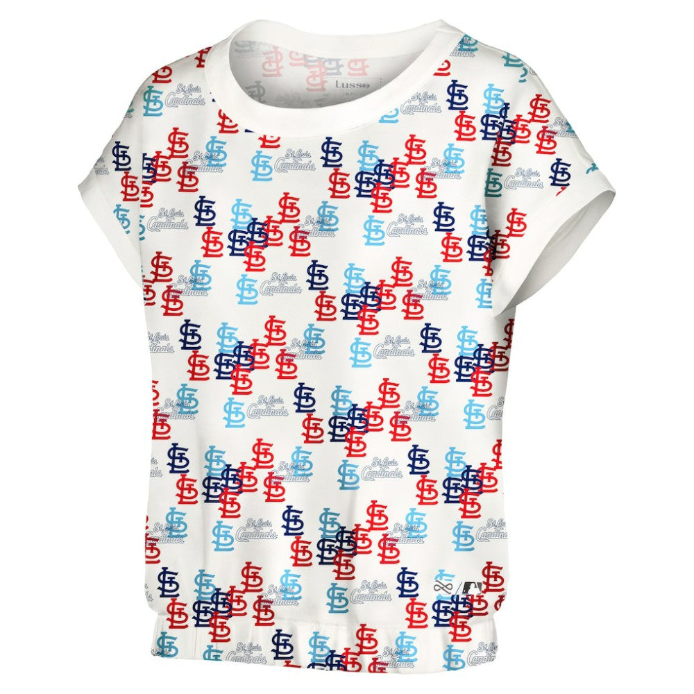 St. Louis Cardinals Lusso Women's Madge Dolman Tri-Blend T-Shirt - White T-shirts