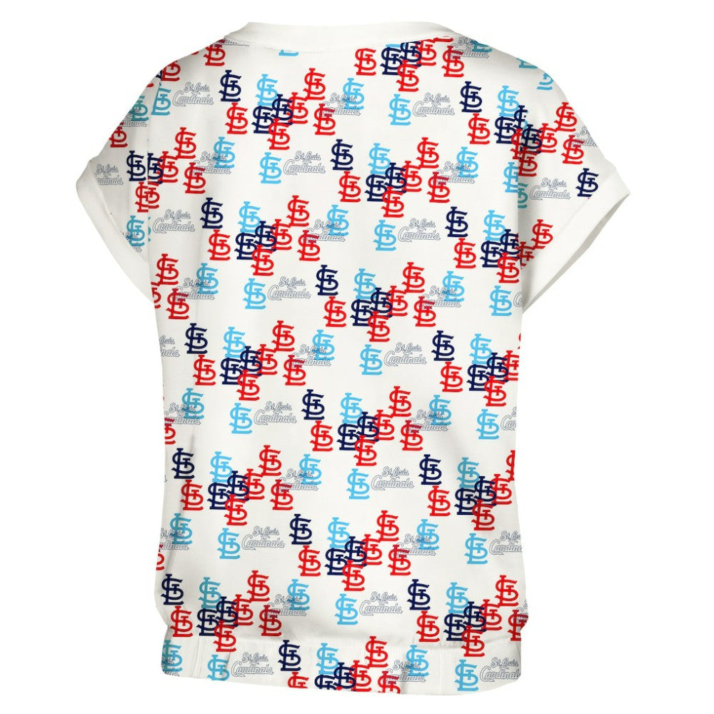 St. Louis Cardinals Lusso Women's Madge Dolman Tri-Blend T-Shirt - White T-shirts