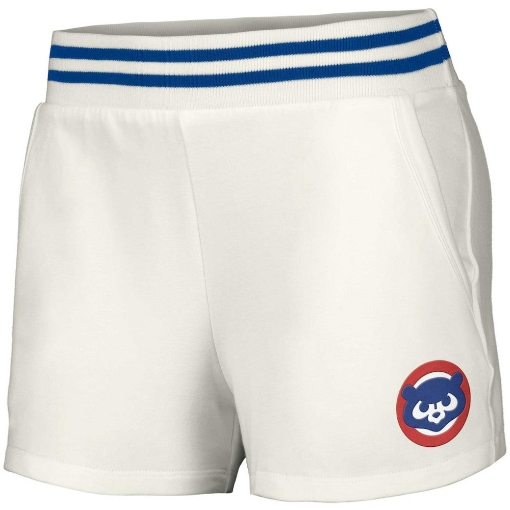 Chicago Cubs Lusso Women's Maeg Tri-Blend Pocket Shorts - White Shorts