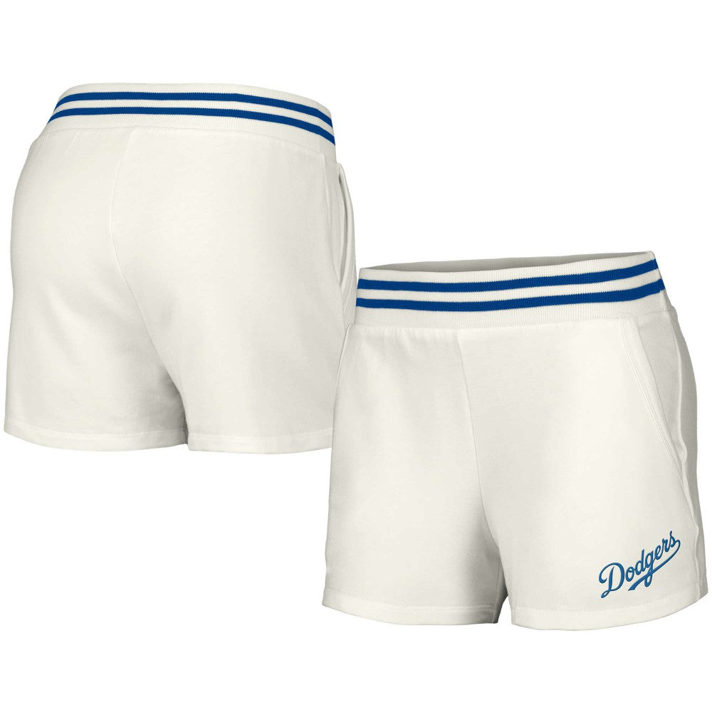 Los Angeles Dodgers Lusso Women's Maeg Tri-Blend Pocket Shorts - White Shorts