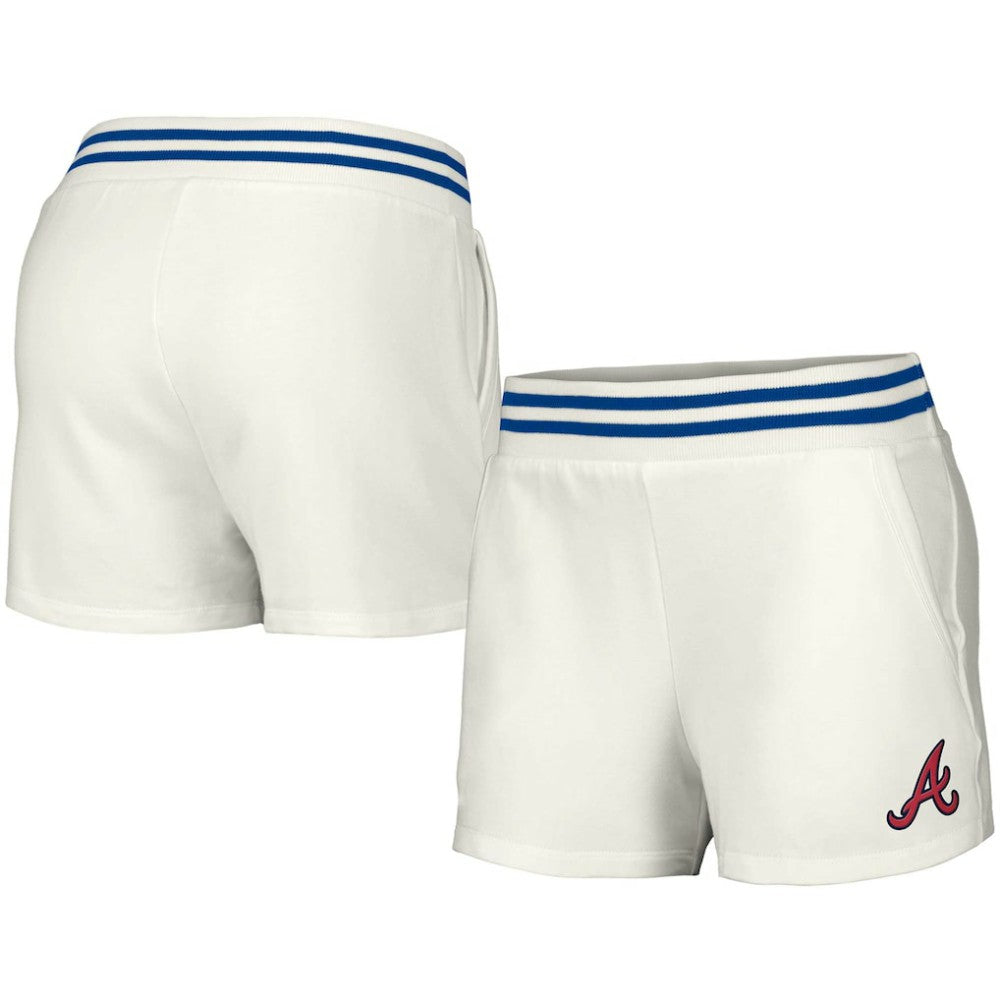 Atlanta Braves Lusso Women's Maeg Tri-Blend Pocket Shorts - White Shorts