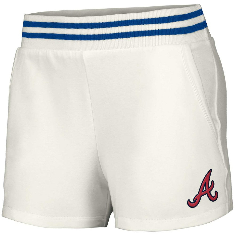 Atlanta Braves Lusso Women's Maeg Tri-Blend Pocket Shorts - White Shorts