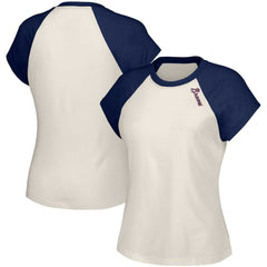Atlanta Braves Lusso Women's Nikki Raglan T-Shirt - White T-shirts