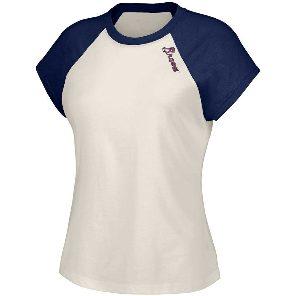 Atlanta Braves Lusso Women's Nikki Raglan T-Shirt - White T-shirts