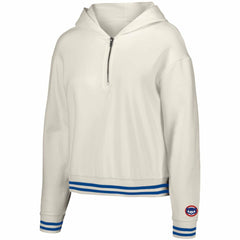 Chicago Cubs Lusso Women's Magnolia Tri-Blend Quarter-Zip Hoodie - White Hoodies