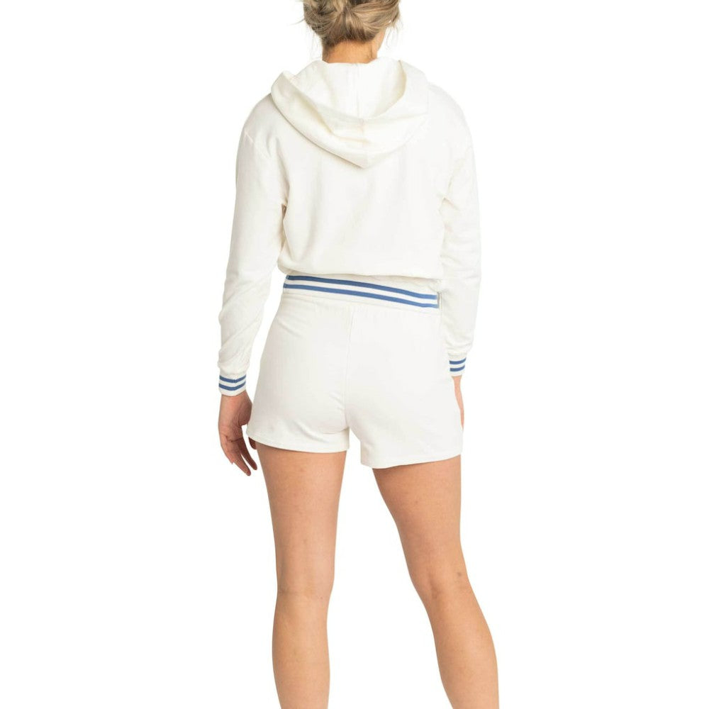 Chicago Cubs Lusso Women's Magnolia Tri-Blend Quarter-Zip Hoodie - White Hoodies
