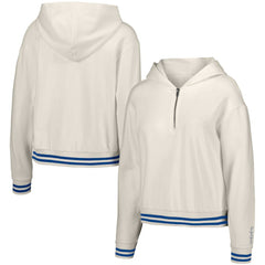 New York Yankees Lusso Women's Magnolia Tri-Blend Quarter-Zip Hoodie - White Hoodies