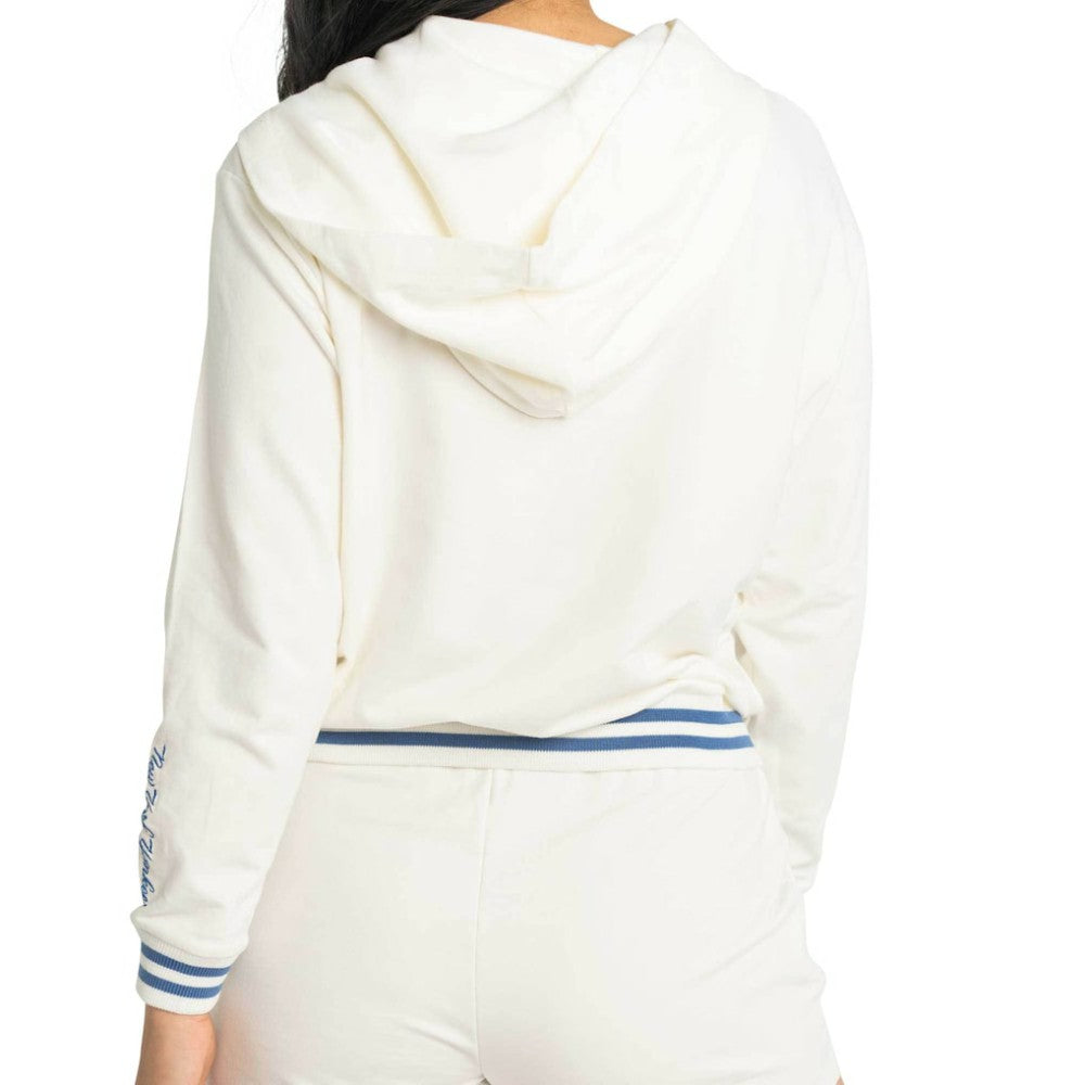 New York Yankees Lusso Women's Magnolia Tri-Blend Quarter-Zip Hoodie - White Hoodies
