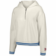 Boston Red Sox Lusso Women's Magnolia Tri-Blend Quarter-Zip Hoodie - White Hoodies