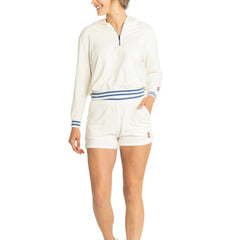 St. Louis Cardinals Lusso Women's Magnolia Tri-Blend Quarter-Zip Hoodie - White Hoodies