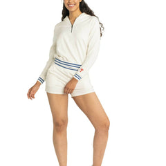 Philadelphia Phillies Lusso Women's Magnolia Tri-Blend Quarter-Zip Hoodie - White Hoodies