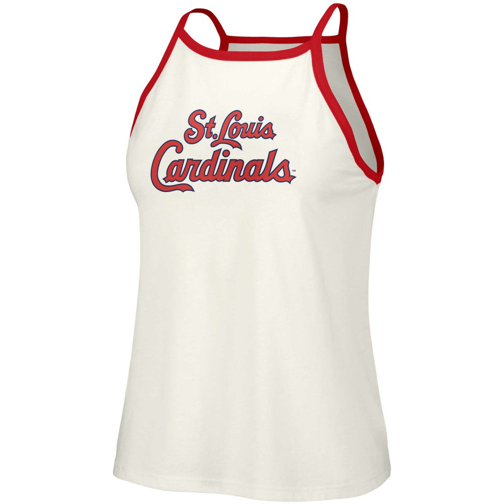 St. Louis Cardinals Lusso Women's Nadine Halter Tank Top - White Tanks