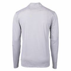 Cleveland Guardians Cutter & Buck Virtue Eco Pique Micro Stripe Recycled Quarter-Zip Pullover Top - Gray/White Pullover