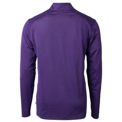 Colorado Rockies Cutter & Buck Virtue Eco Pique Micro Stripe Recycled Quarter-Zip Pullover Top - Purple/Black Pullover