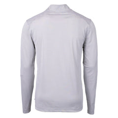 New York Yankees Cutter & Buck Virtue Eco Pique Micro Stripe Recycled Quarter-Zip Pullover Top - Gray/White Pullover