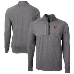 Baltimore Orioles Cutter & Buck Adapt Eco Knit Stretch Recycled Quarter-Zip Pullover Top - Heather Black Pullover