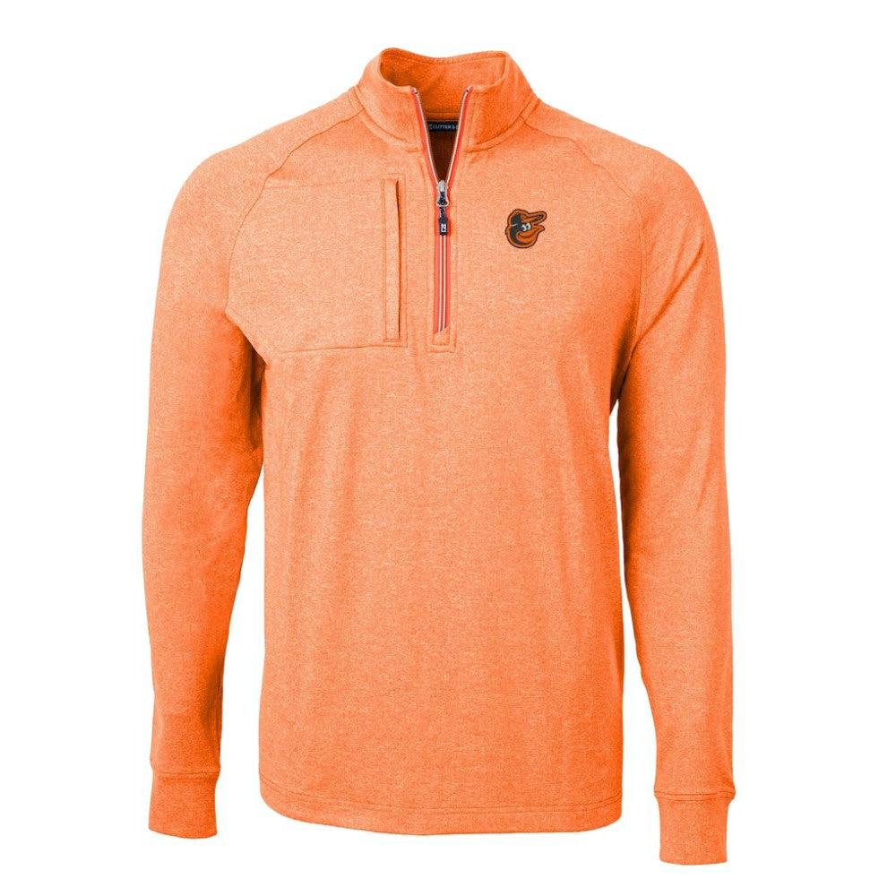 Baltimore Orioles Cutter & Buck Adapt Eco Knit Stretch Recycled Quarter-Zip Pullover Top - Heather Orange Pullover