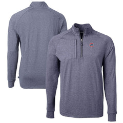 Chicago Cubs Cutter & Buck Adapt Eco Knit Stretch Recycled Quarter-Zip Pullover Top - Heather Navy Pullover