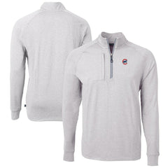 Chicago Cubs Cutter & Buck Adapt Eco Knit Stretch Recycled Quarter-Zip Pullover Top - Heather Gray Pullover