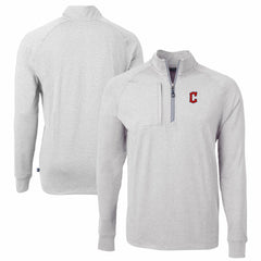 Cleveland Guardians Cutter & Buck Adapt Eco Knit Stretch Recycled Quarter-Zip Pullover Top - Heather Gray Pullover