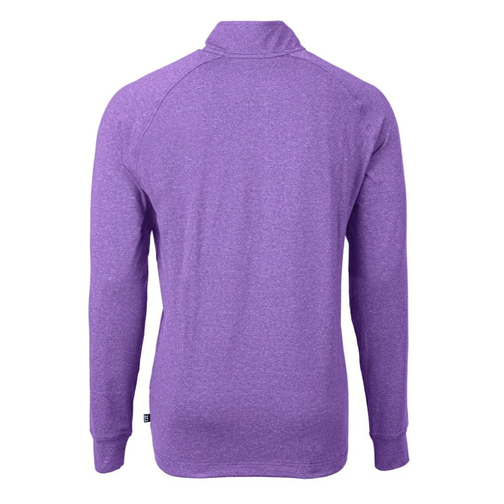 Colorado Rockies Cutter & Buck Adapt Eco Knit Stretch Recycled Quarter-Zip Pullover Top - Heather Purple Pullover