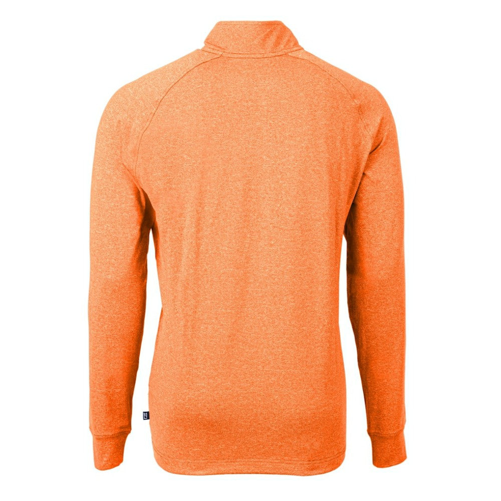 Detroit Tigers Cutter & Buck Adapt Eco Knit Stretch Recycled Quarter-Zip Pullover Top - Heather Orange Pullover