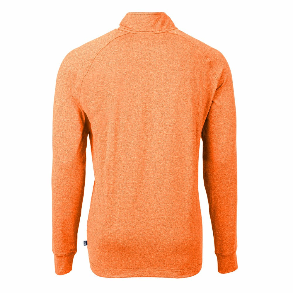 New York Mets Cutter & Buck Adapt Eco Knit Stretch Recycled Quarter-Zip Pullover Top - Heather Orange Pullover
