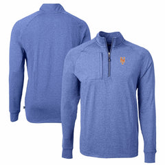 New York Mets Cutter & Buck Adapt Eco Knit Stretch Recycled Quarter-Zip Pullover Top - Heather Royal Pullover
