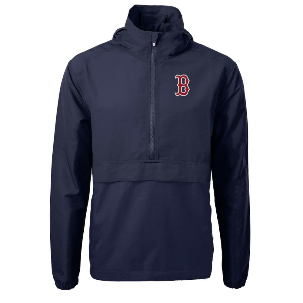 Boston Red Sox Cutter & Buck Charter Eco Recycled Half-Zip Anorak Jacket - Navy Jackets