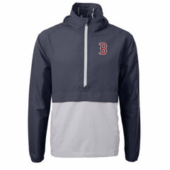 Boston Red Sox Cutter & Buck Charter Eco Recycled Half-Zip Anorak Jacket - Navy/Gray Jackets