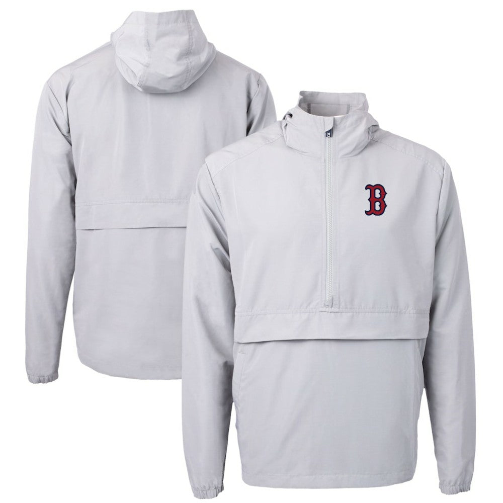 Boston Red Sox Cutter & Buck Charter Eco Recycled Half-Zip Anorak Jacket - Gray Jackets