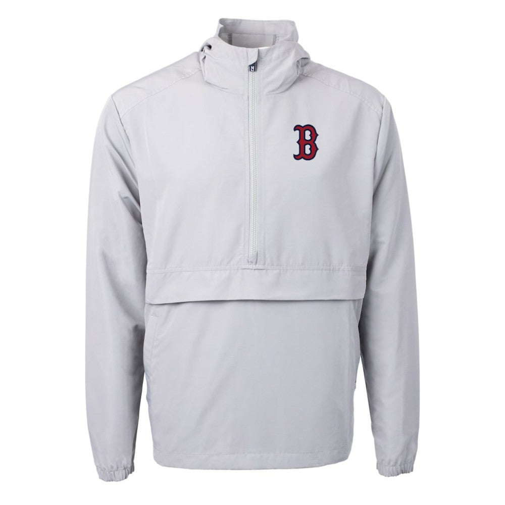 Boston Red Sox Cutter & Buck Charter Eco Recycled Half-Zip Anorak Jacket - Gray Jackets