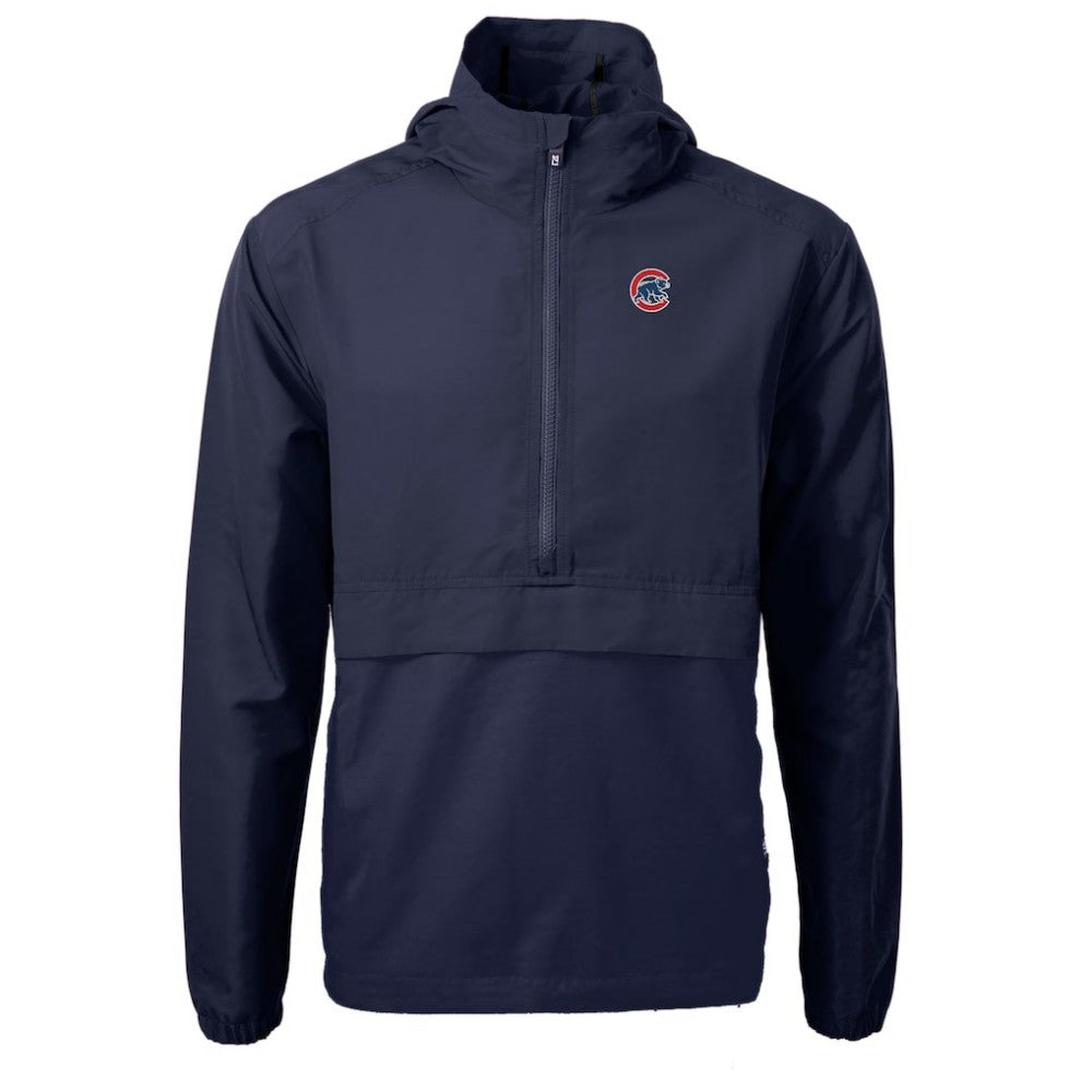 Chicago Cubs Cutter & Buck Charter Eco Recycled Half-Zip Anorak Jacket - Navy Jackets